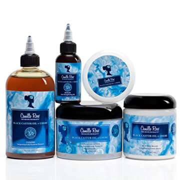 Camille Rose Black Castor Oil & Chebe Edge Control, Strengthening and Smoothing Hair Gel for Shine and Sculpting, 2 oz