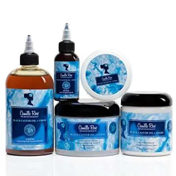 Camille Rose Black Castor Oil & Chebe Edge Control, Strengthening and Smoothing Hair Gel for Shine and Sculpting, 2 oz