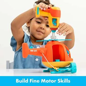 Educational Insights Design & Drill Bolt Buddies Helicopter Take Apart Toy with Electric Toy Drill, Preschool STEM Toy, Gift for Boys & Girls, Ages 3+