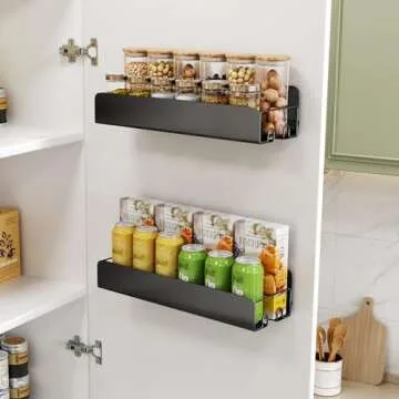 Kitstorack 2 Pack Spice Rack Wall Mount for Home, Kitchen, Pantry Organizers and Storage