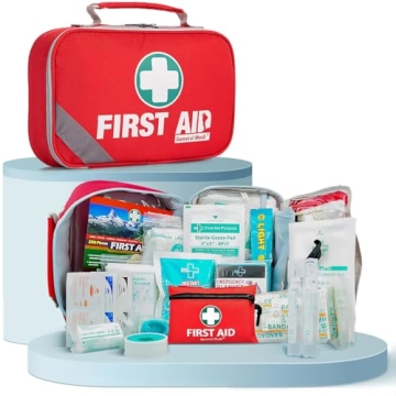 General Medi 2-in-1 First Aid Kit (215 Piece Set) + 43 Piece Mini First Aid Kit -Includes Ice(Cold) ...