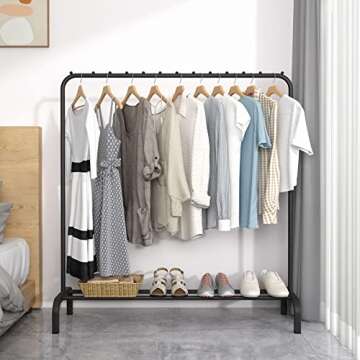 ACCSTORE Clothes Rail Rack Stylish Space Saver with Shelf