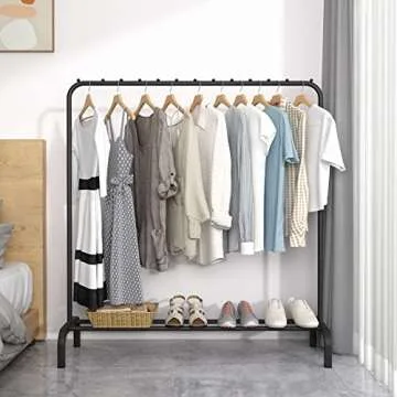 ACCSTORE Clothes Rail Rack Stylish Space Saver with Shelf