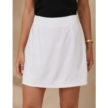 Stylish IDEALSANXUN High Waisted Linen Mini Skirt