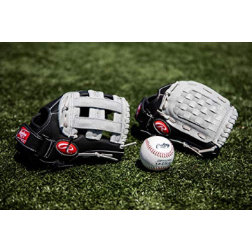 Rawlings SURE CATCH Youth Baseball Glove - Black/Grey 10.5"