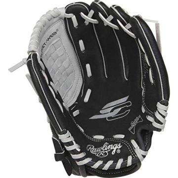 Rawlings SURE CATCH Youth Baseball Glove - Black/Grey 10.5"