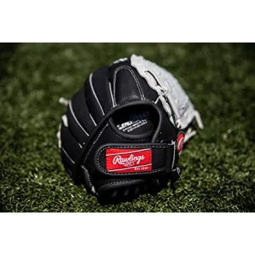 Rawlings SURE CATCH Youth Baseball Glove - Black/Grey 10.5"