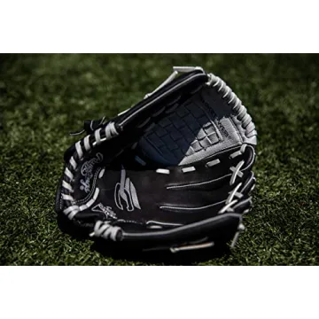 Rawlings SURE CATCH Youth Baseball Glove - Black/Grey 10.5"