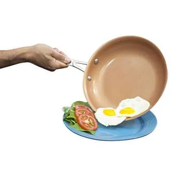 Gotham Steel Ceramic and Titanium Nonstick Fry Pans, Grey, 11"