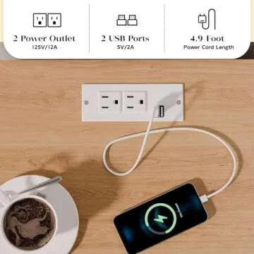Modern Rattan Nightstand Set with Charging Station