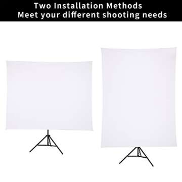 GSKAIWEN 5x6.5ft White Backdrop with Stand - Photographic Excellence