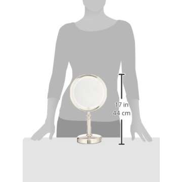 Conair Reflections Double-Sided LED Lighted Tabletop Mount Vanity Makeup Mirror, 1x/10x magnificatio...