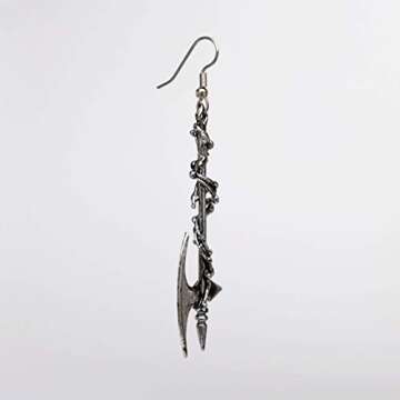 Gothic Vine Wrapped Executioner's Axe Medieval Renaissance Dangle Earrings