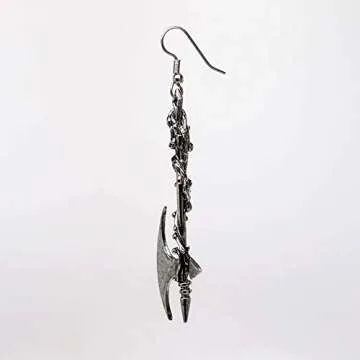 Gothic Vine Wrapped Executioner's Axe Medieval Renaissance Dangle Earrings