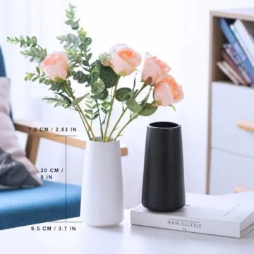 Minimalist White Ceramic Vase for Modern Home Decor