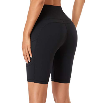 Oalka Women's High Waist Yoga Shorts with Pockets