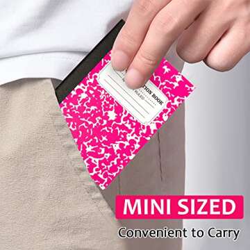 feela 70 Pack Mini Composition Notebook Bulk, Cute Pocket Composition Note Pad, Small Journal Notebooks for Students College School Supplies, 4.5" X 3.25", Narrow Ruled, 5 Pastel Marble Covers