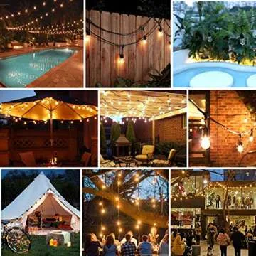 Lakumu Outdoor String Lights 96FT(48×2), Commercial Grade Heavy Duty Patio Light with Dimmable S14 Shatterproof LED Bulbs, Linkable Waterproof Bistro Lights for Outside Deck Backyard Cafe Market