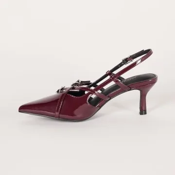 Stylish Gordon Slingback Heels for Women - Dark Cherry