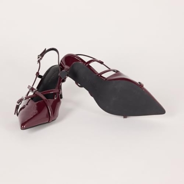 Stylish Gordon Slingback Heels for Women - Dark Cherry