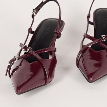 Stylish Gordon Slingback Heels for Women - Dark Cherry