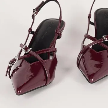 Stylish Gordon Slingback Heels for Women - Dark Cherry