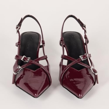 Stylish Gordon Slingback Heels for Women - Dark Cherry