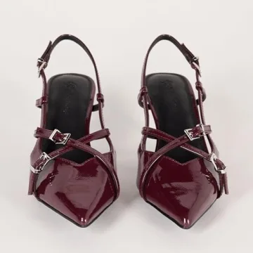 Stylish Gordon Slingback Heels for Women - Dark Cherry