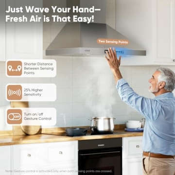 Premium 30 Inch Range Hood 900 CFM with Gesture Control
