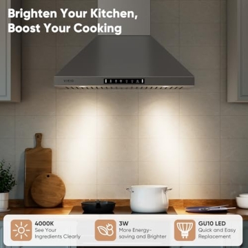 Premium 30 Inch Range Hood 900 CFM with Gesture Control