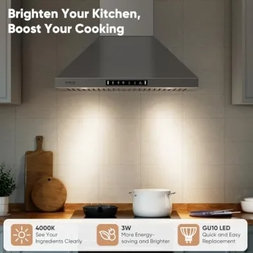Premium 30 Inch Range Hood 900 CFM with Gesture Control