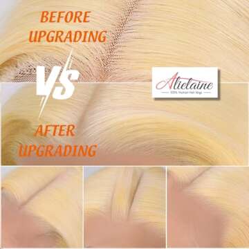 Alielaine 613 13x6 Lace Front Wig Human Hair Transparent Lace Body Wave Blonde Lace Front Wigs Human Hair 613 HD Lace Frontal Wig 200% Density Blonde Wig (28 Inch, 613 13x6 Body Wave Wigs)