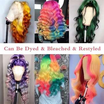 Alielaine 613 13x6 Lace Front Wig Human Hair Transparent Lace Body Wave Blonde Lace Front Wigs Human Hair 613 HD Lace Frontal Wig 200% Density Blonde Wig (28 Inch, 613 13x6 Body Wave Wigs)