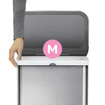 simplehuman Code M 100 Count, Genuine Custom Fit Liners, Drawstring Trash Bags in Dispenser Packs, 45 Liter / 11.9 Gallon, White