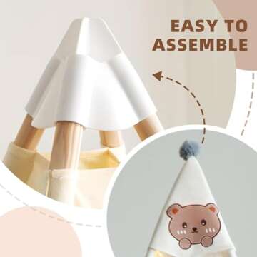 RongFa Teepee Tent for Kids-Portable Children Play Tent Indoor Outdoor (White with Mat)