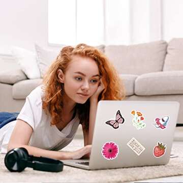 300 Pcs Aesthetic Stickers,VSCO Stickers Pack Waterproof Vinyl for Water Bottle,Laptop,Phone,Skateboard Stickers for Adults Girls and Kids