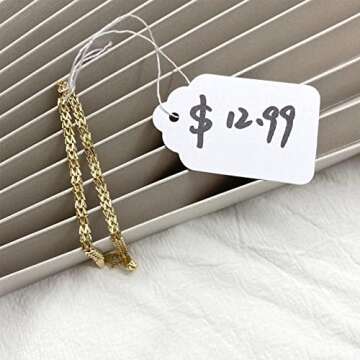White Price Tags with Loop Strings - 200 Pcs Ideal for Crafting & Pricing