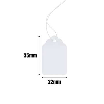 Versatile White Price Tags with Loop Strings for All Purposes