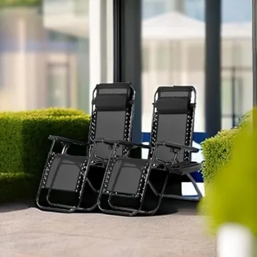 Adjustable Zero Gravity Lounge Chair Set Outdoor Comfort
