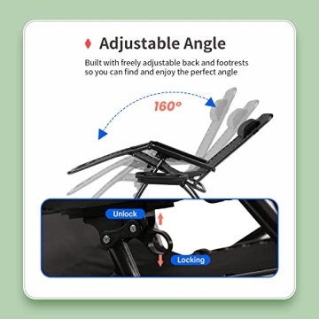 Adjustable Zero Gravity Lounge Chair Set Outdoor Comfort