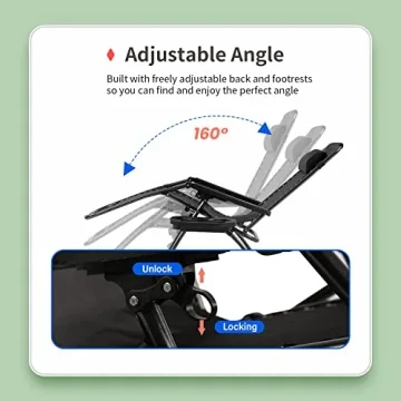 Adjustable Zero Gravity Lounge Chair Set Outdoor Comfort