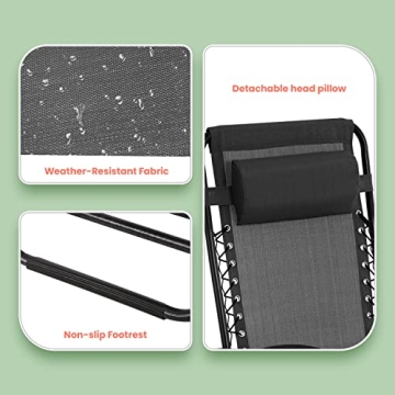 Adjustable Zero Gravity Lounge Chair Set Outdoor Comfort