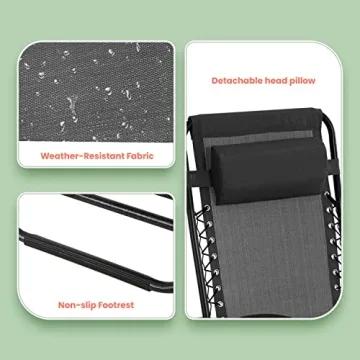 Adjustable Zero Gravity Lounge Chair Set Outdoor Comfort