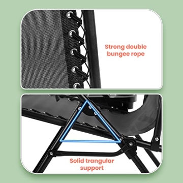 Adjustable Zero Gravity Lounge Chair Set Outdoor Comfort