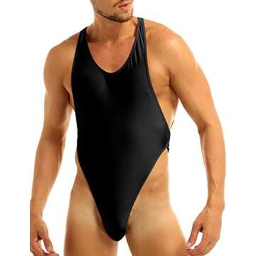 ACSUSS Men's Sexy Crossover G-String Bodysuit Underwear