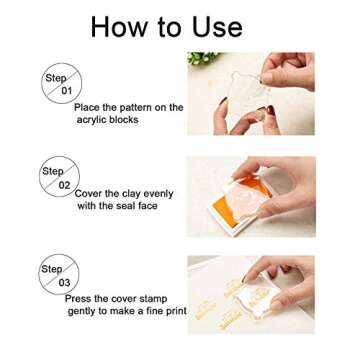 WeiMeet 4 Pieces Stamp Blocks Acrylic Clear Stamping Blocks Tools with Grid Lines for Scrapbooking Crafts Making