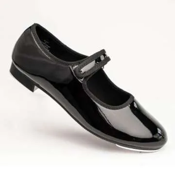 Dance Class Boy's Molly Jane Tap Shoe Mary Flat, Black, 6.5 Toddler