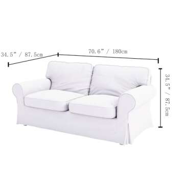 Custom Sofa Cover for IKEA Ektorp Loveseat - Beige