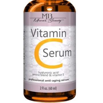 DOUBLE SIZED (2 oz) PURE VITAMIN C SERUM FOR FACE With Hyaluronic Acid - Anti Wrinkle, Anti Aging, D...