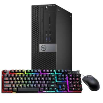 Dell OptiPlex 7040 SFF Desktop PC with 24" FHD Monitor, RGB Headset, Intel Core i7-6700, 32GB RAM, 1...